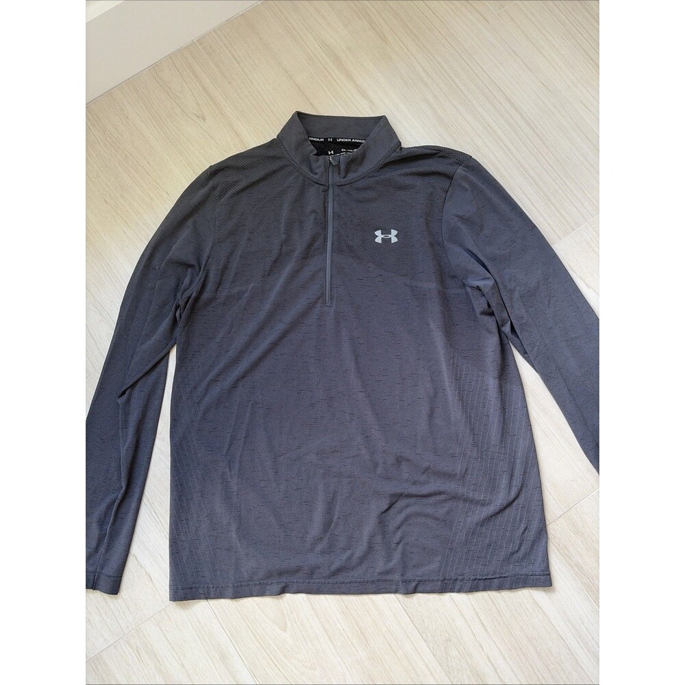 Under Armour HeatGear 1/4 Zip Jacket Mens XXL Black Lightweight Breathable Grey